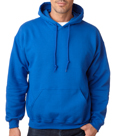 Royal blue #18500 Gildan Adult Heavy Blend Hooded Sweatshirt.
