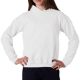 White colored Gildan 18500B Youth Hooded Sweatshirt for kids.
