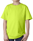 Safety green color Gildan 2000B Youth Ultra Cotton T-Shirts for children.