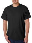 Gildan 5000 black colored t-shirts.