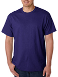 Gildan 5000 purple colored t-shirts.