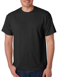 Gildan 8000 black colored t-shirts.