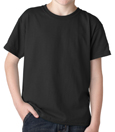 Black colored Gildan 8000B Youth DryBlend Cotton/Polyester t-shirts for schools, camps and special events.