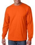 Gildan G2400 orange colored t-shirts.