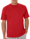 UltraClub 8420 Cool & Dry Sport Performance Interlock red colored t-shirts.