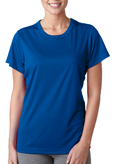 Royal blue color UltraClub 8420W Ladies' Cool & Dry Sport Performance Interlock Tee Shirt.