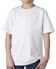 White colored Gildan 2000B Youth Ultra Cotton T-Shirts for boys and girls.