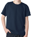 Navy blue color Gildan 8000B Youth DryBlend Cotton/Polyester t-shirts for schools and sports camps.
