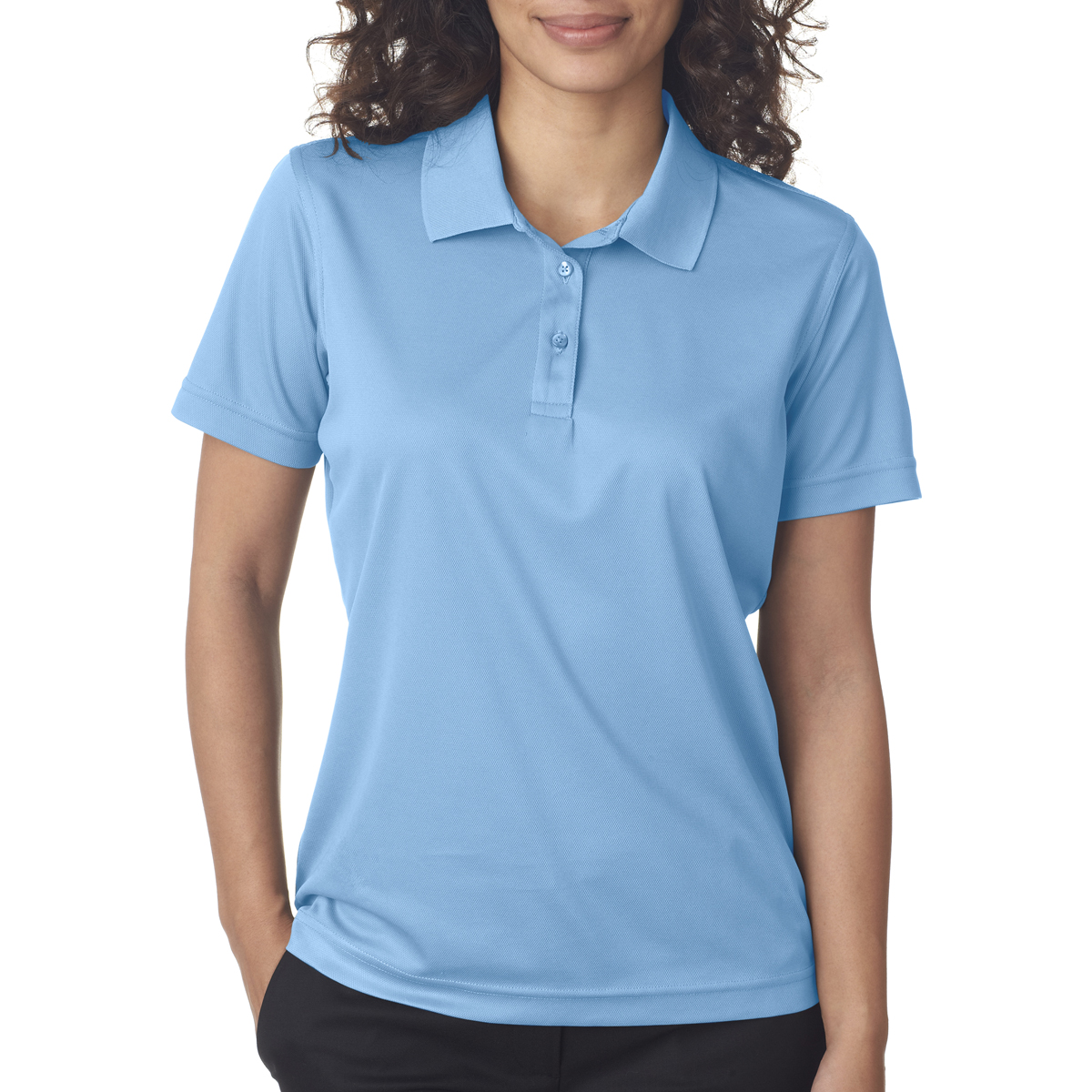UltraClub 8210W Ladies Cool & Dry Mesh Pique Polo Shirts with Embroidery.